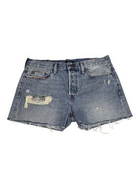 Polo Ralph Lauren Avery Boyfriend Jean Denim Shorts Womens Distressed Frayed 29